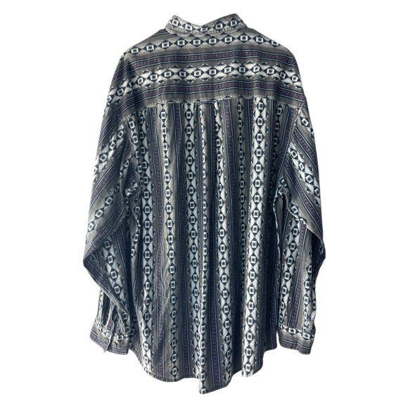 Vintage Western Aztec Button Up Shirt Cotton Men’s Size XL 80s 90s FYI Brand - Picture 2 of 7